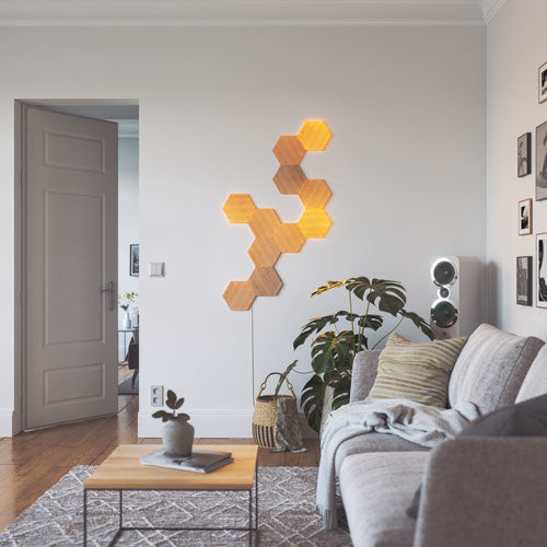 Nanoleaf | Elements - Wood Look Hexagons - Expansion Pack - 3 Panels | NL52-E-0001HB-3PK