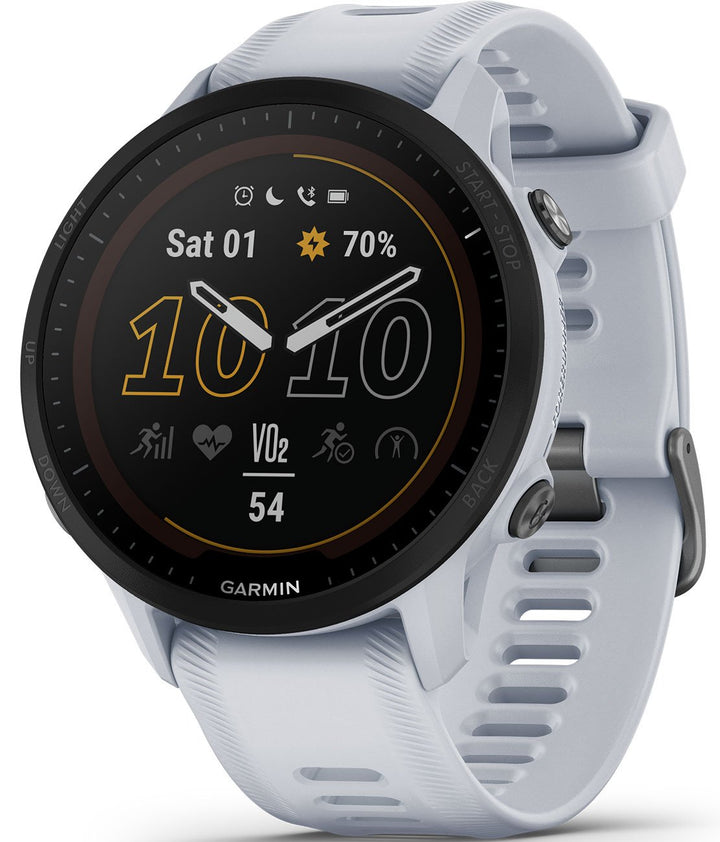 Garmin | Forerunner 955 Solar 46.5mm GPS Watch with Heart Rate Monitor - Whitestone | 010-02638-01