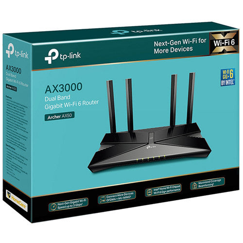 TP-Link | AX3000 Dual Band Gigabit Wi-FI 6 Router Archer | Archer AX50