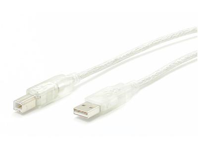 Startech | 6 FT Clear USB-A to USB -B 2.0 Cable - M/M | USBFAB6T
