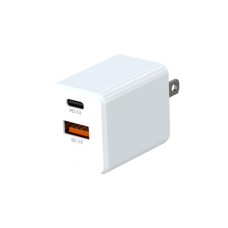Blu Element | Wall Charger USB-C 20W PD and USB A - White | 101-1469