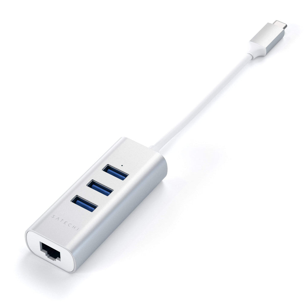 Satechi | Type-C 2-in-1 USB Hub with Ethernet - Silver | ST-TC2N1USB31AS
