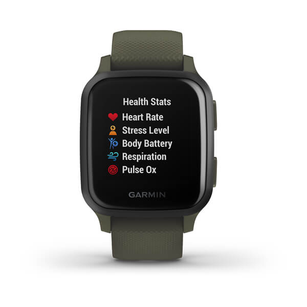 Garmin | Venu Sq GPS Music Smartwatch and Fitness Tracker with Incident Detection - Moss Green | 010-02426-03