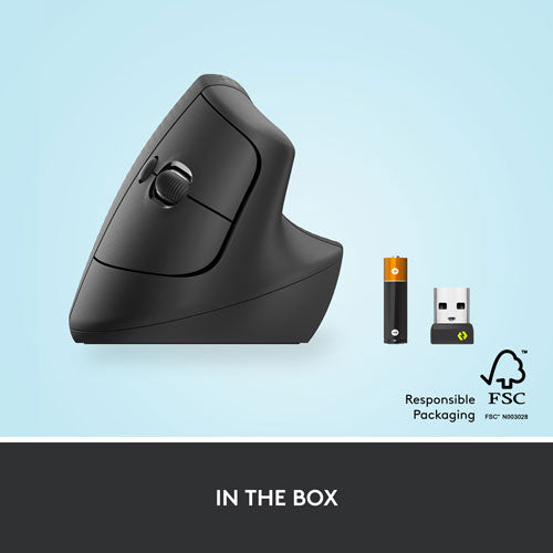 Logitech | Lift Vertical Ergonomic Mouse - Right Handed - Graphite | 910-006466