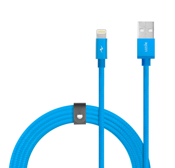 LOGiiX | USB-A to Lightning - Piston Connect Braid - 1.5M / 5FT - Turquoise | LGX-12284