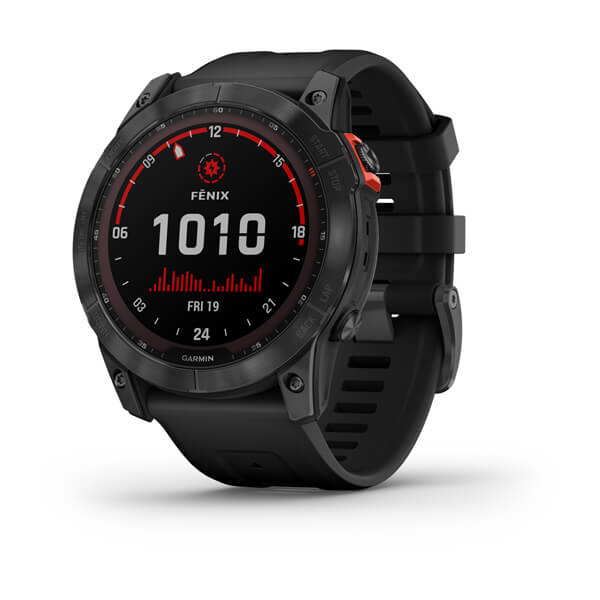 Garmin | Fenix 7X Smartwatch Slate Gray with Black Band (Extra Large) - Solar Edition | 010-02541-00