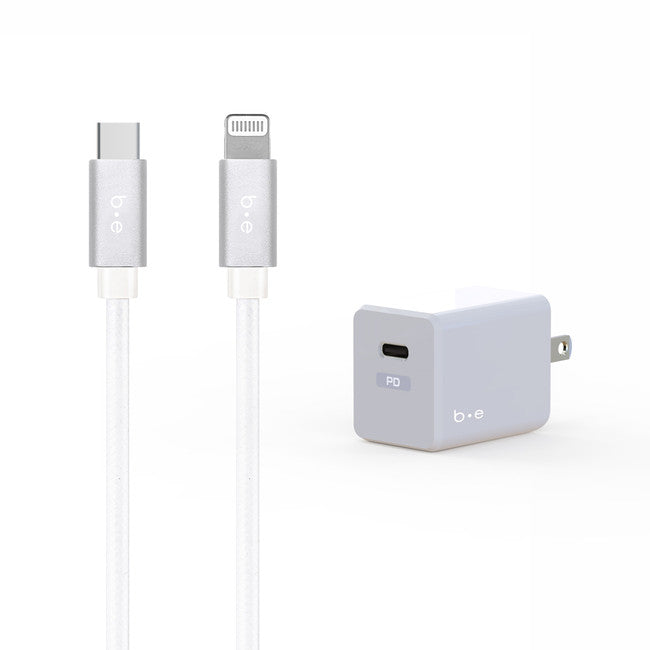 Blu Element | Wall Charger USB-C 20W PD with Lightning Cable 4ft White | 101-1472