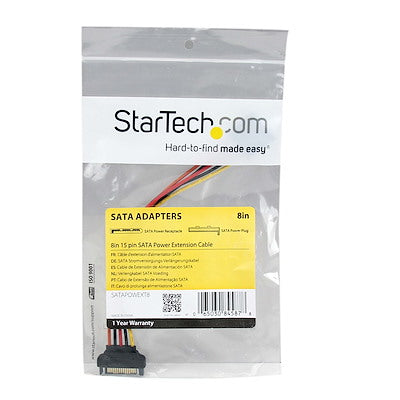 Startech | 8in 15 Pin Sata Power Extension Cable | SATAPOWEXT8