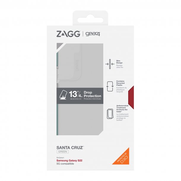 ZAGG GEAR4 | D3O Santa Cruz Case Galaxy S22 Case 5G - Green | 15-09708