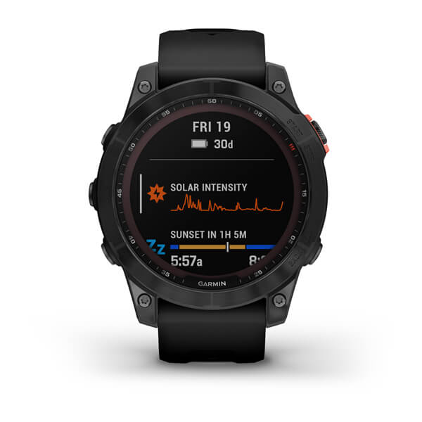 Garmin | Fenix 7 Smartwatch Slate Gray with Black Band (Large) - Solar Edition | 010-02540-10