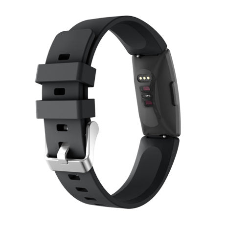 Strapsco | Fitbit Inspire - Rubber Strap - Black - Small | FB.R42.1.M