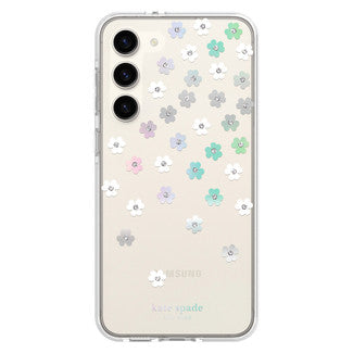 //// Kate Spade NY | Samsung Galaxy S23+ - Defensive Hardshell Case -Scattered Flowers/Iridescent | 120-6605