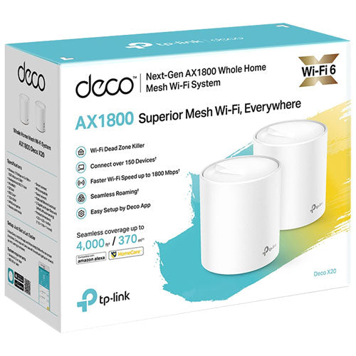 TP-Link | AX1800 Whole Home Mesh Wi-Fi - 2 Pack  | DECO X20(2-PACK)