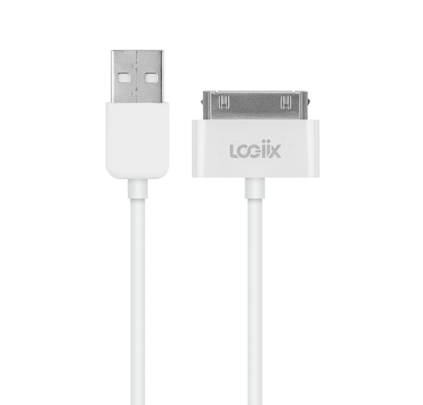 LOGiiX | USB-A to 30-PIN Cable for iPad/iPhone/iPod - 1M 3FT - White | LGX-10125