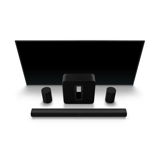 Sonos | Arc Sound Bar, Sub (3rd Gen) Wireless Subwoofer & 2 Era 100 Multi-Room Speakers - Black |