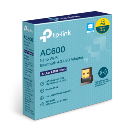 TP-Link | AC600 Nano Wi-Fi Bluetooth 4.2 USB Adapter | ARCHER T2UB NANO