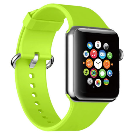 Strapsco | Apple Watch 42/44mm - Silicone Rubber Strap - Small - Sage | A.R15.5A.42/44.S