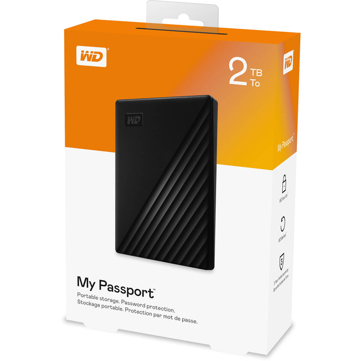 WD | My Passport 2TB USB-A Portable External Hard Drive - Black | WDBYVG0020BBK-WESN