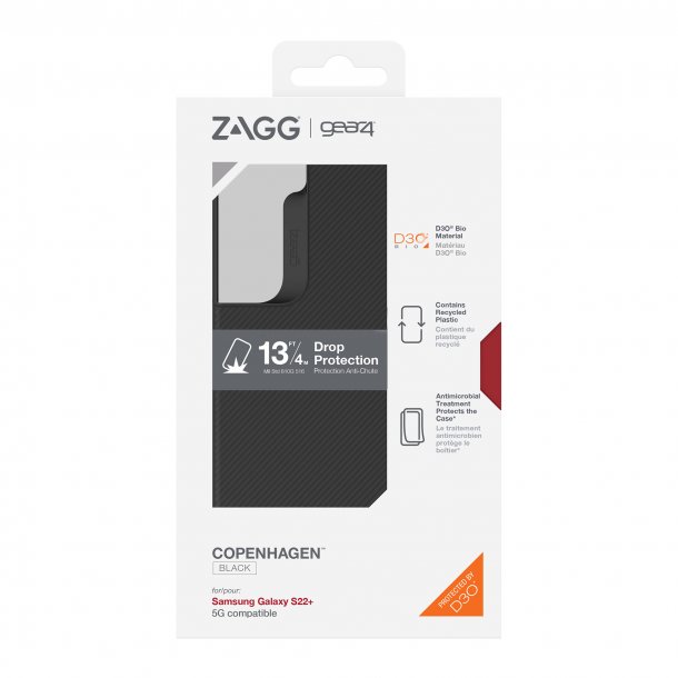 ZAGG GEAR4 | | Galaxy S22+ Case 5G D3O Bio Copenhagen Case Black  15-09709