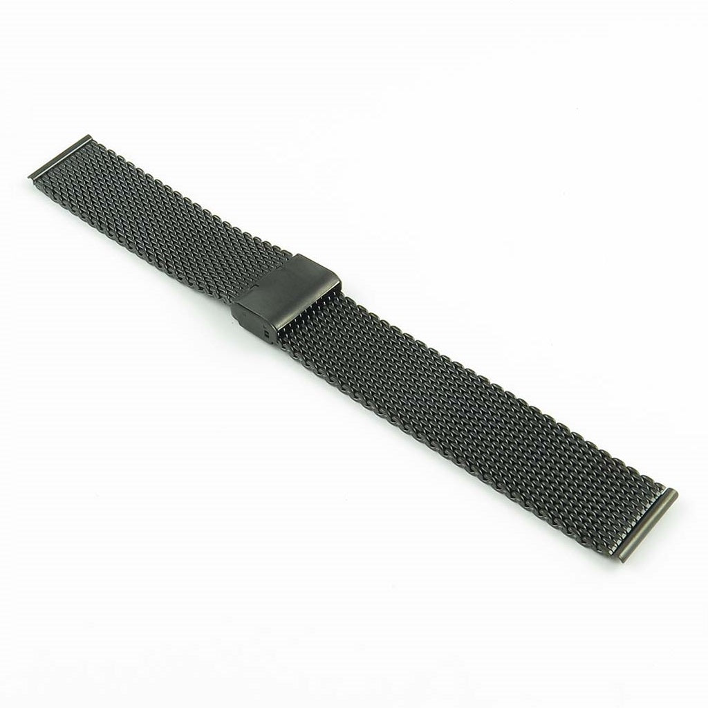 Strapsco | Samsung Galaxy Watch, Gear S3 & Others - 22mm (45mm) - Milanese Mesh Bracelet - Black | s.gx3.m2.mb.22