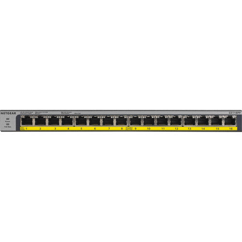 Netgear | 16-port PoE Unmanaged Switch | GS116LP-100NAS