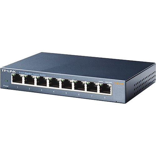 TP-Link |  8-Port 10/100/1000 Mb/s Unmanaged Desktop Switch | TL-SG108