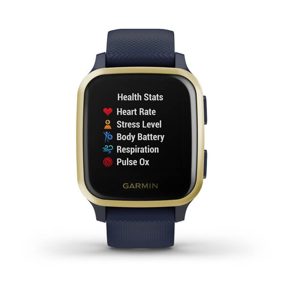 Garmin | Venu Sq GPS Music Smartwatch and Fitness Tracker with Incident Detection - Navy | 010-02426-02