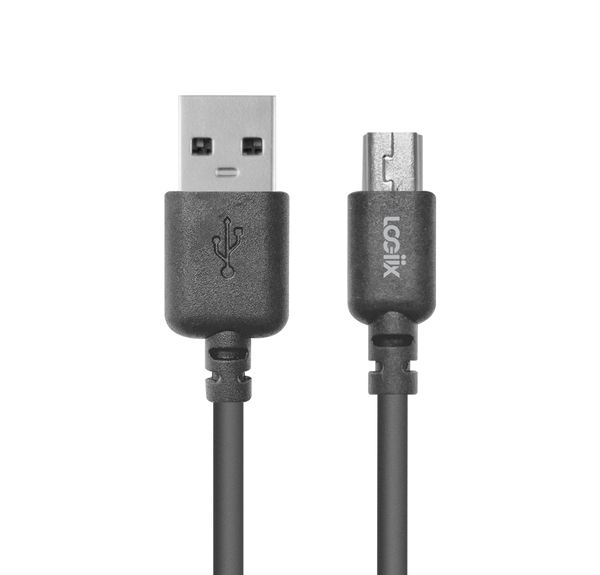LOGiiX | Sync & Charge USB-A to Mini-USB - 1.5M 5FT - Black | LGX-13452