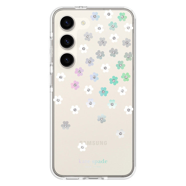 Kate Spade NY | Samsung Galaxy S23 - Defensive Hardshell Case - Scattered Flowers/Iridescent | 120-6602
