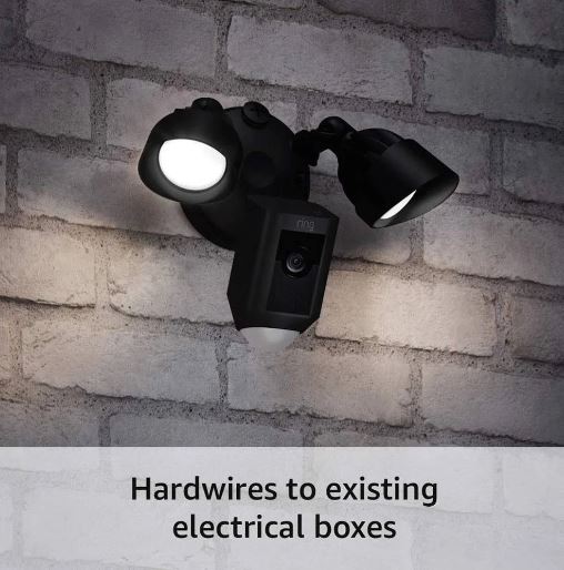 Ring | Floodlight Cam Wired Plus Outdoor 1080p HD IP Camera - Black | B08F6C1DDT