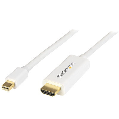 Startech | Mini Displayport 1.2 (M) - HDMI 1.4 (M) Cable - 2m / 6ft - White | MDP2HDMM2MW