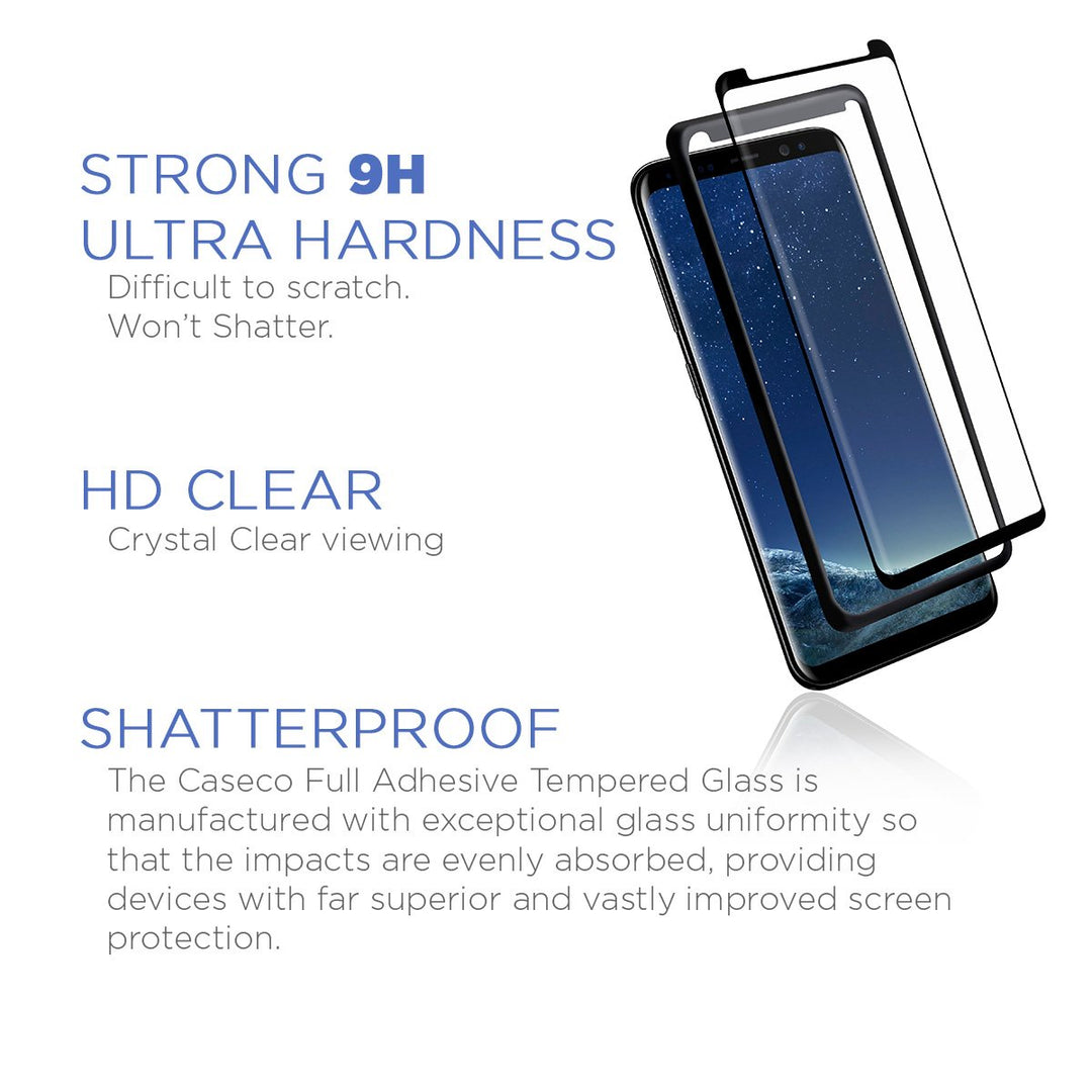 Caseco | Samsung Galaxy S8+ - Premium Full Adhesive Tempered Glass Screen Protector | WXCC-SP-FA-GS8P