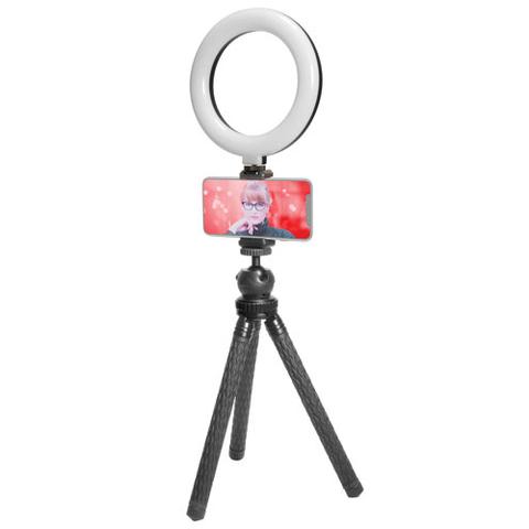 Mobifoto | 6" LED Bi-Colour Ring Light Vlog Kit w/ Phone Holder & Tabletop Tripod | MOBIRL06M