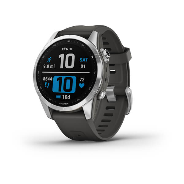 Garmin | Fenix 7S 42mm Smartwatch with Heart Rate Monitor - Silver/Graphite/Metal Back | 010-02539-00