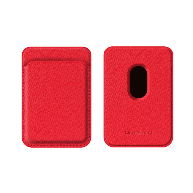 Blu Element | MagSafe Compatible Saffiano Card Holder Wallet - Red | 123-0216