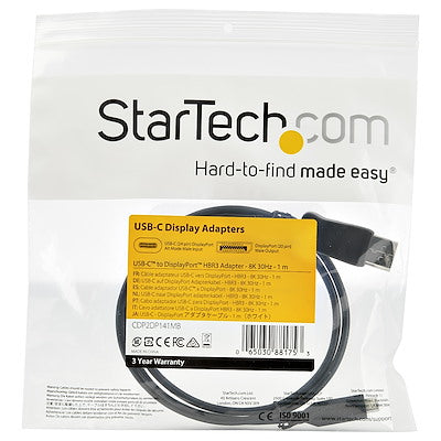 Startech | USB-C (M) - Displayport 1.4 (M) Cable - 1m / 3.3ft | CDP2DP141MB