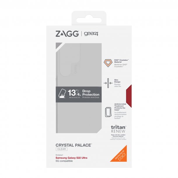 /// ZAGG GEAR4 |  D3O Crystal Palace Case Galaxy S22 Ultra - Clear | 15-09722