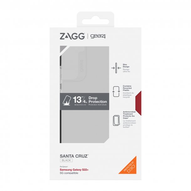 ZAGG GEAR4 | D3O Santa Cruz Case Galaxy S22+ Case 5G - Black | 15-09718